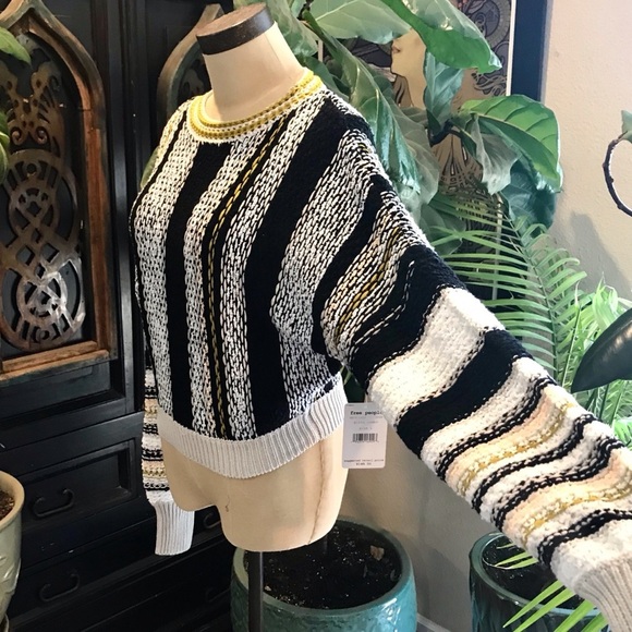Free People Show Me Love stripe pull over sweater - Picture 8 of 14